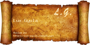 Lux Gyula névjegykártya